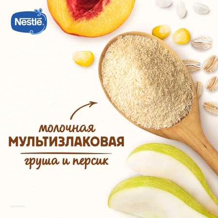 Каша молочная Nestle мультизлаковая груша-персик 200г с 6месяцев