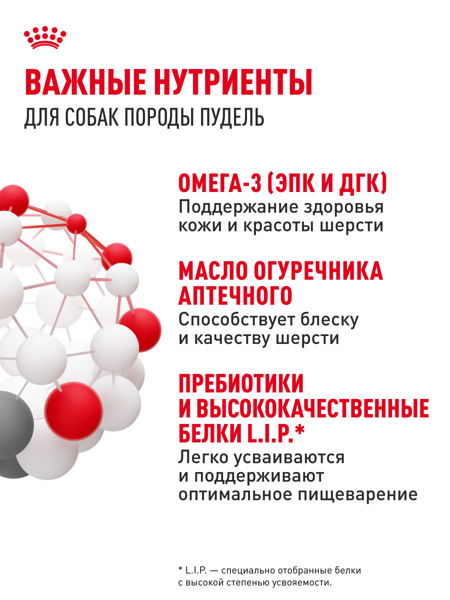 Корм для собак ROYAL CANIN Poodle Adult Пудель Эдалт сухой для взрослых собак породы пудель 1.5кг - фото 5