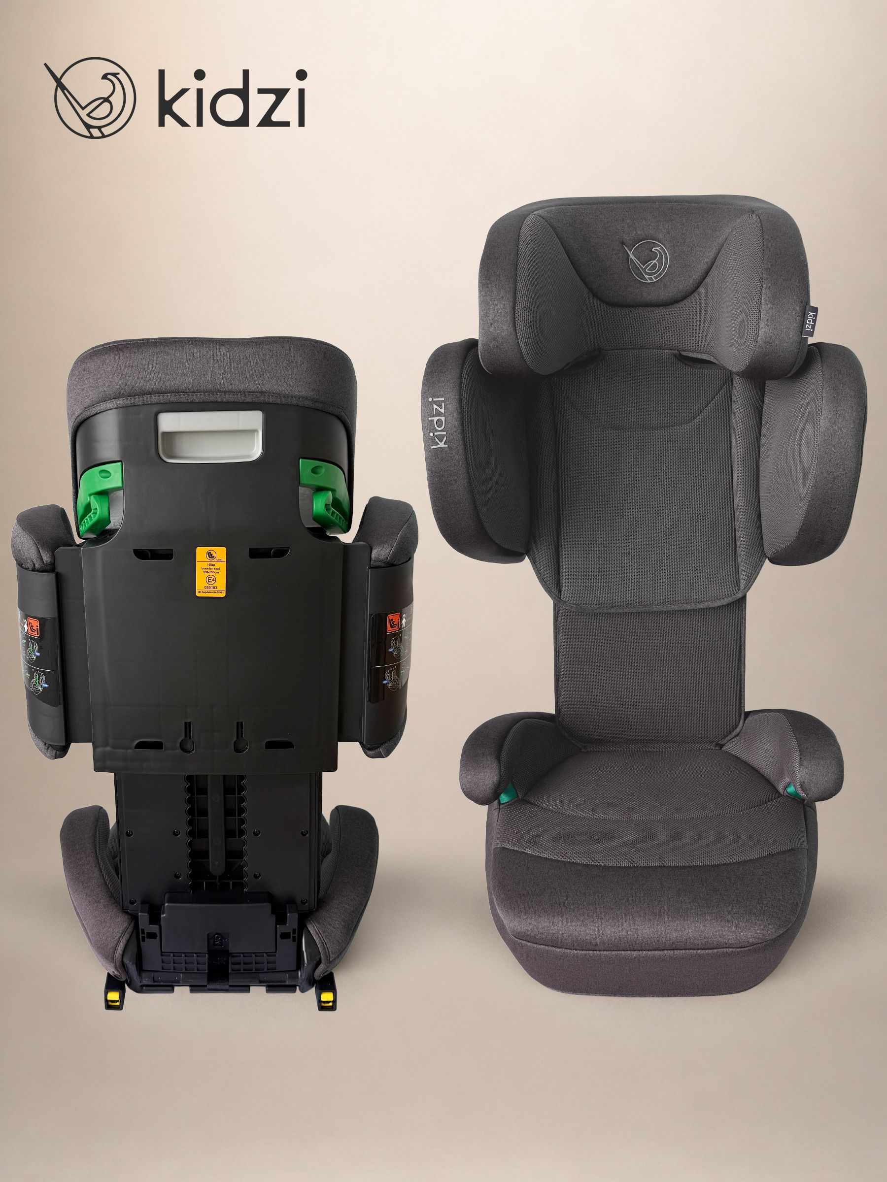 Автокресло Kidzi Itiro i-SIZE от 3.5 до 12 лет Isofix 2/3 (15-36 кг) серый - фото 16