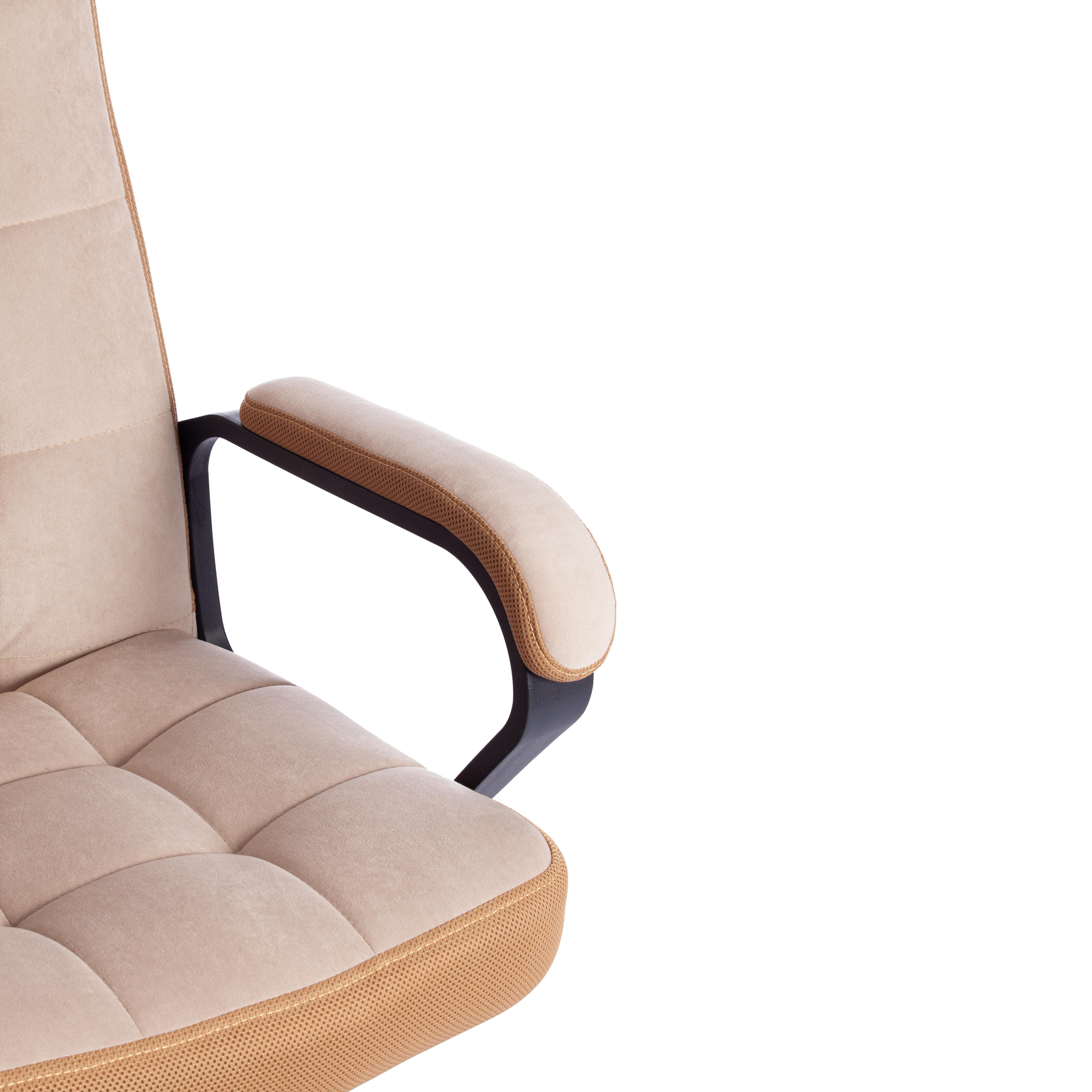 Компьютерное кресло TETCHAIR флок/ткань бежевый/бронза - фото 17