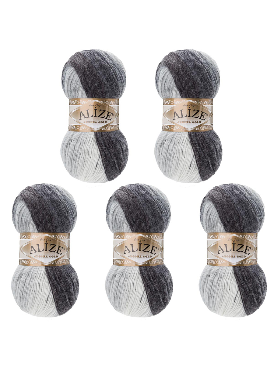 Пряжа Alize для вязания зимних вещей Angora Gold Batik 100 гр 550 м 5 мотков 1900 секционный - фото 6