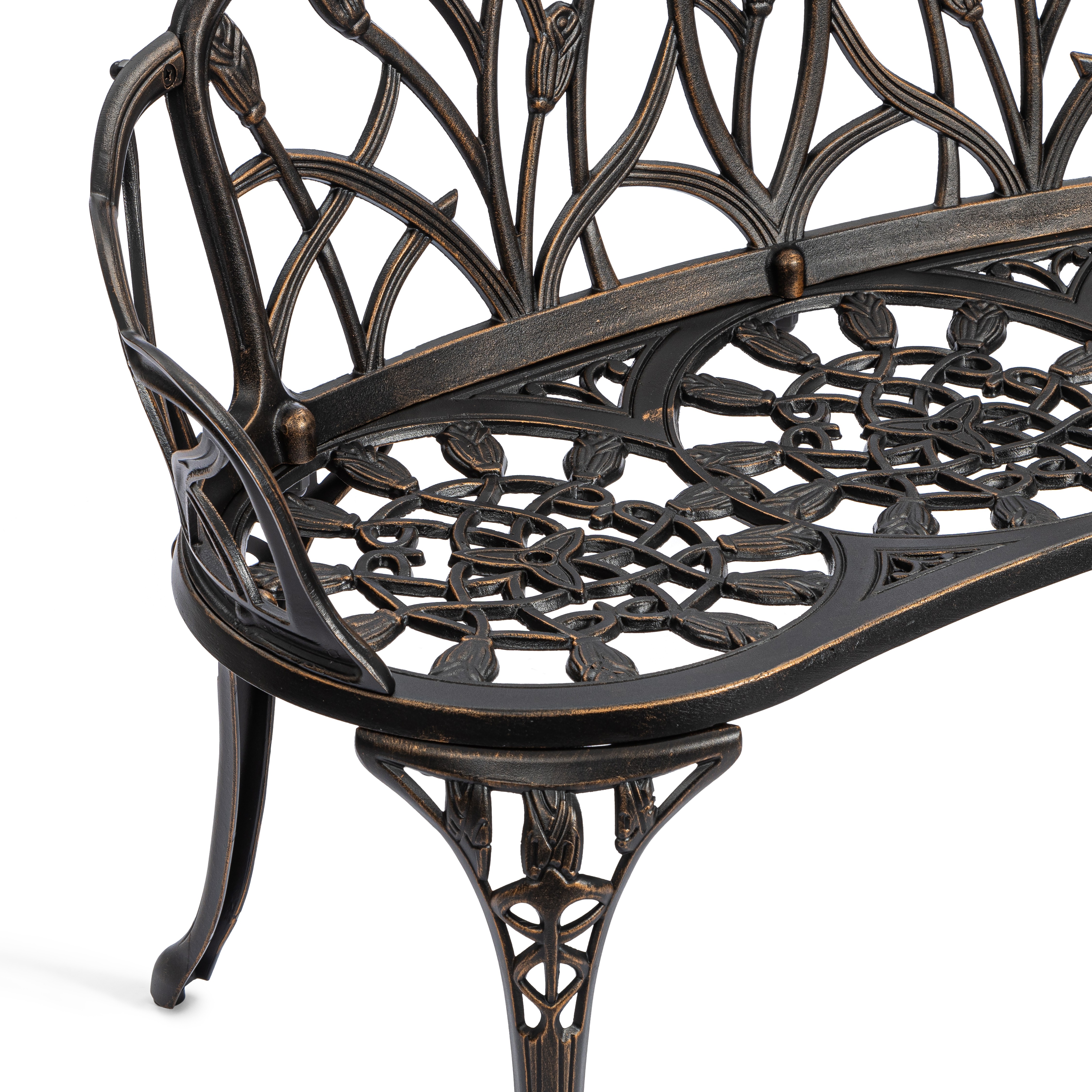 Садовая скамья TETCHAIR Штраус алюминиевый сплав бронзовый - фото 7