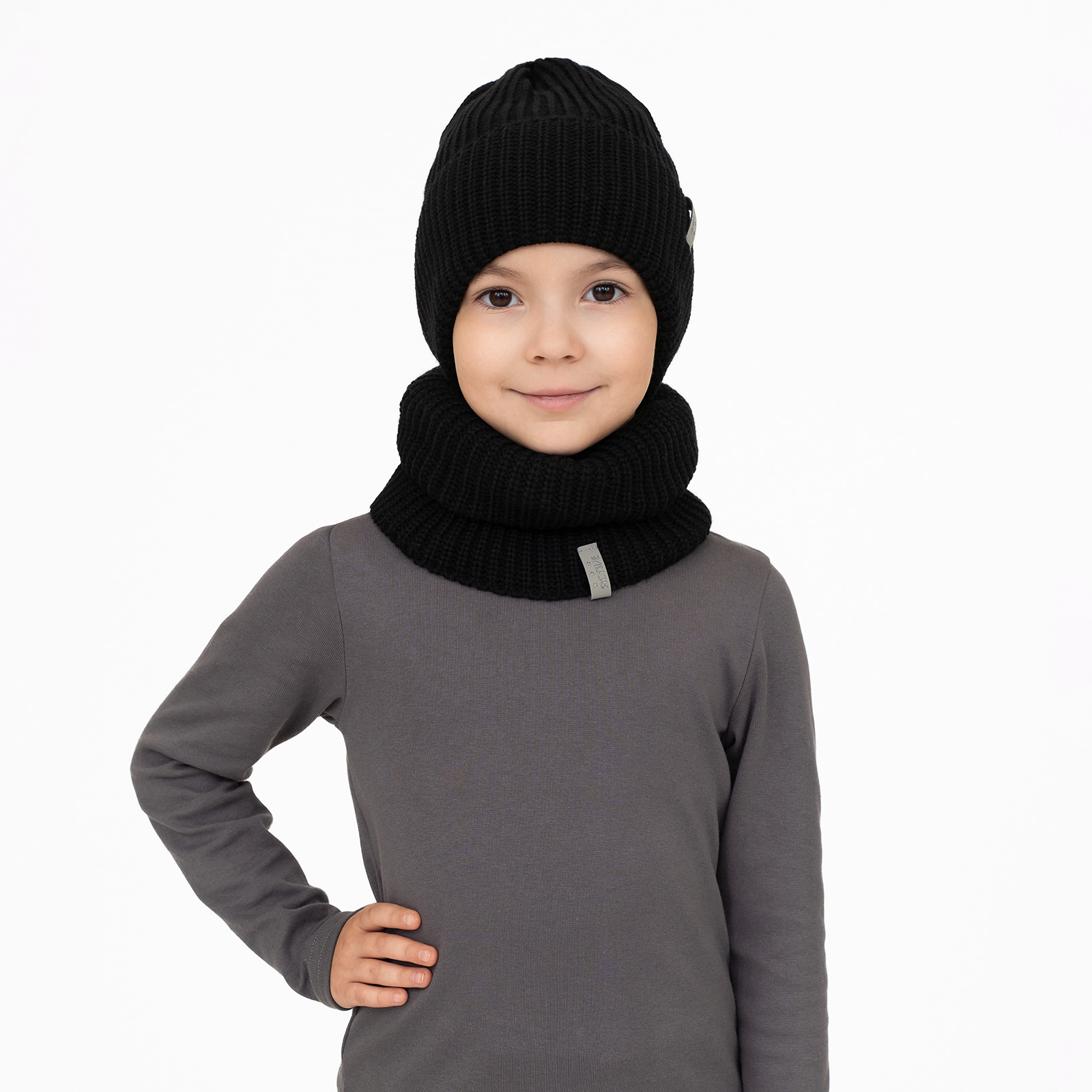 Шапка и снуд Arctic kids Ш-118 черный - фото 1