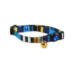 Ошейник для кошек Barbaks сине-фиолетовый с бубенчиком полиэстер 1.0*30см