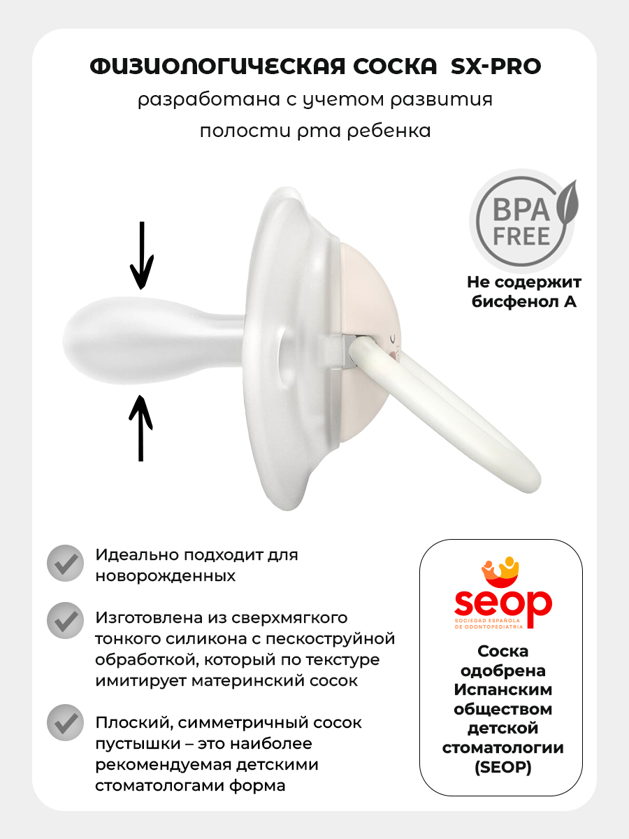 Пустышка Suavinex силикон ортодонтическая от 0 мес. 2 шт. - фото 2