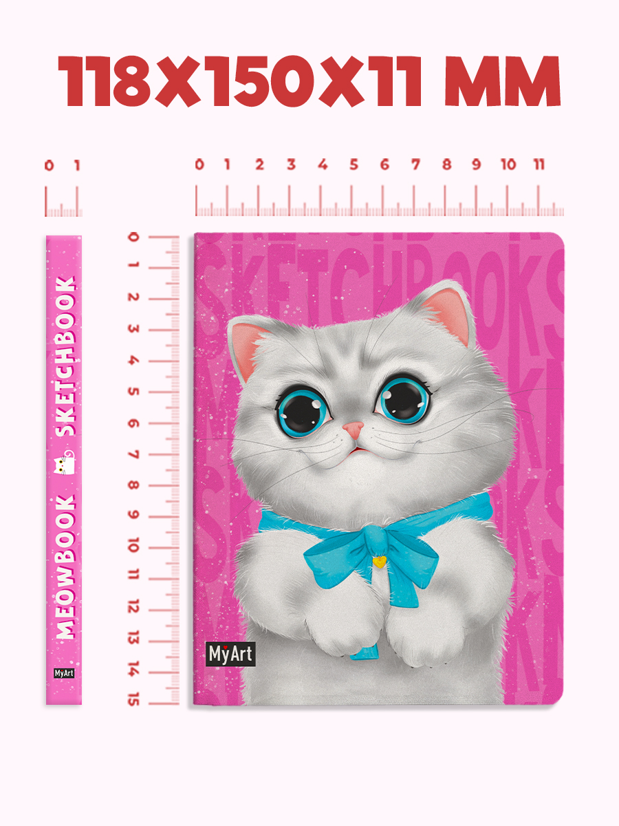Скетчбук Проф-Пресс карманный блокнот Meowbook. А6 80 лист. 1 шт. - фото 7