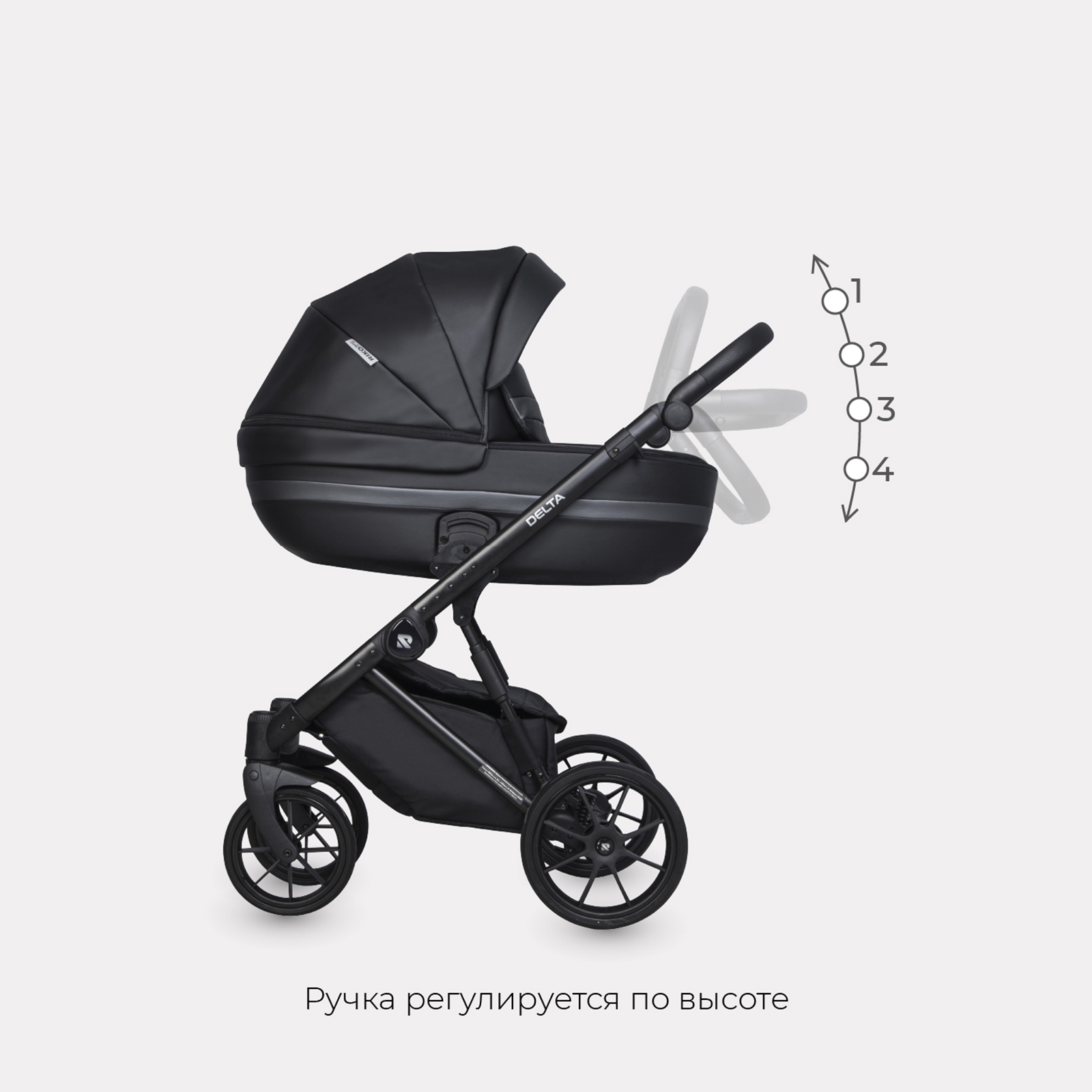 Коляска 2в1 Riko Basic черный - фото 3