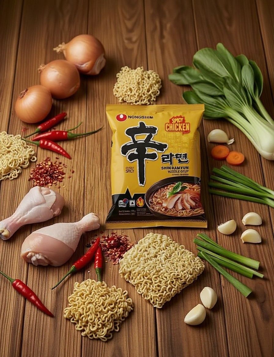 Лапша быстрого приготовления Nongshim острая курица - фото 1