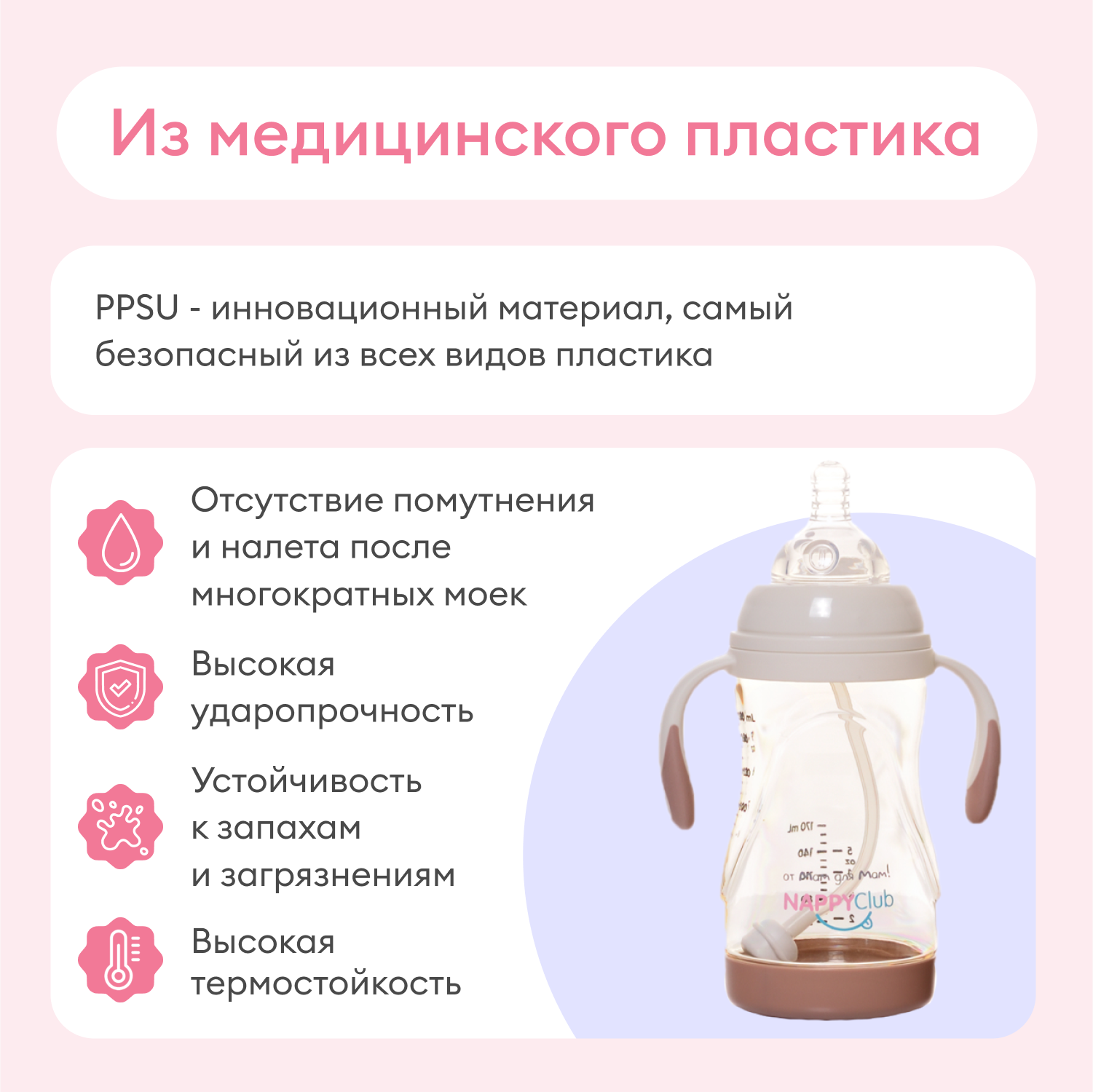 Бутылочка NappyClub 280 мл - фото 4
