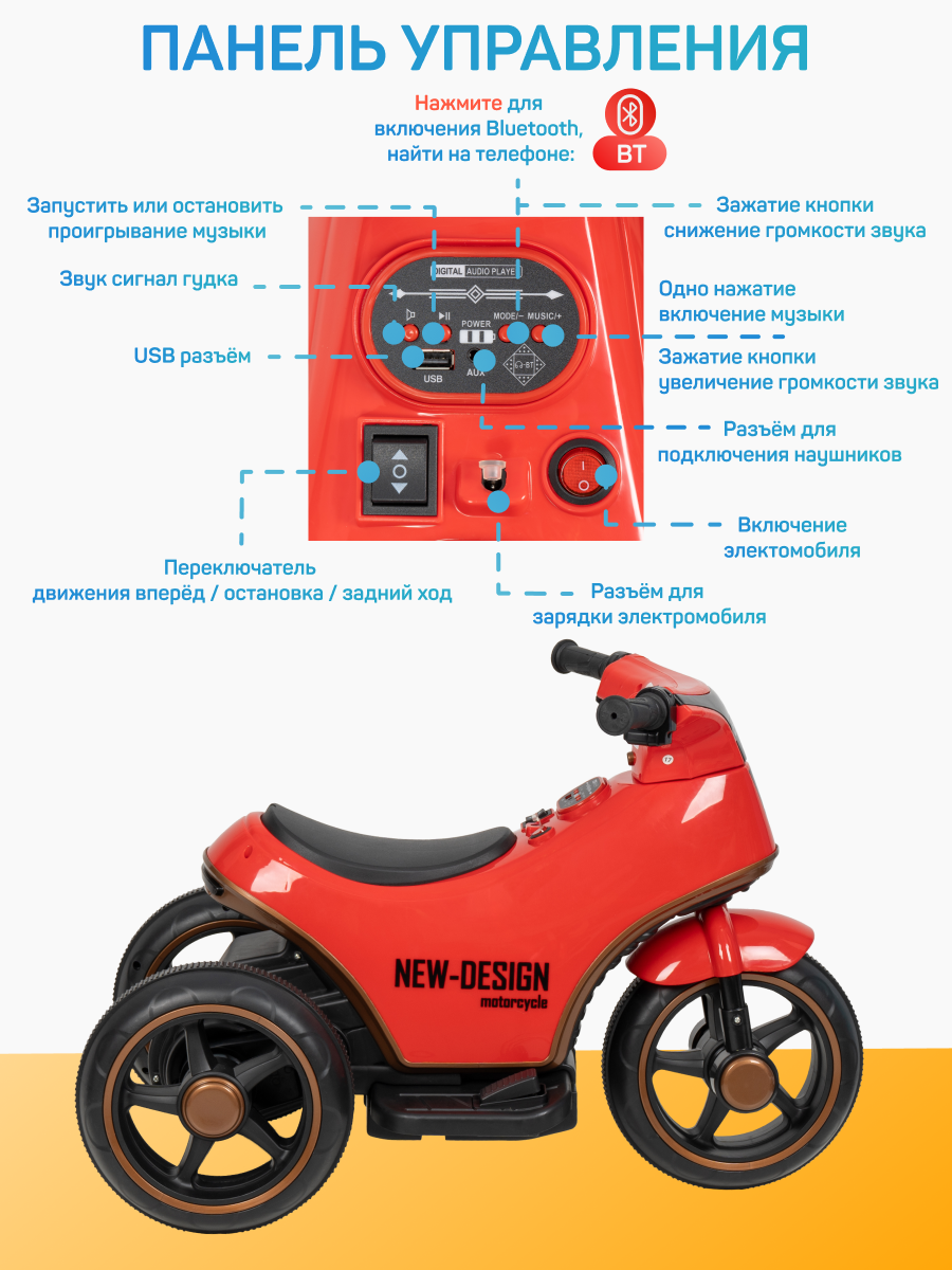 Электромотоцикл Farfello JJ1213 - фото 5