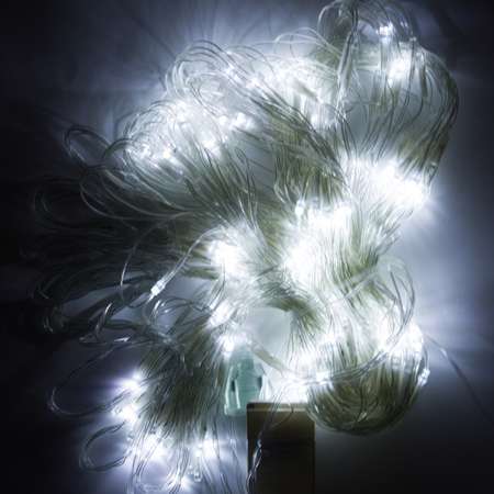 Гирлянда сетка 3м х 2м SXMas с LED лампами 192шт цвет белый холодный Питания 220В