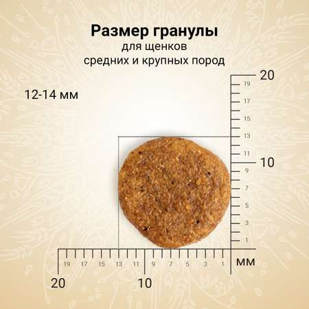 Корм для щенков, беременных и кормящих собак Craftia Natura 640г средних и крупных пород из курицы и индейки сухой
