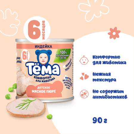Пюре Тёма Индейка с 6 мес 90 г