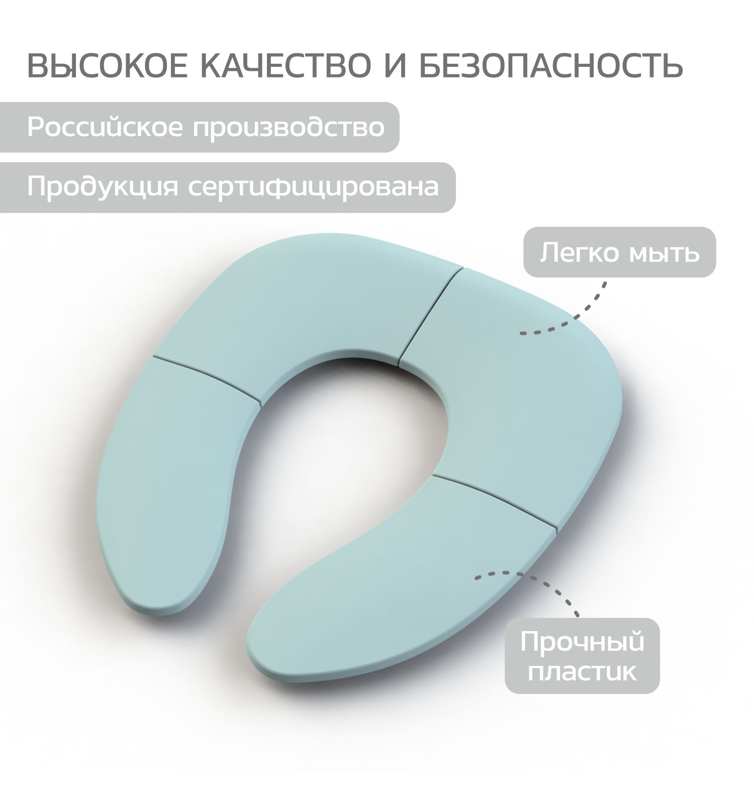 Накладка на унитаз BabyGo Smart seat голубой - фото 6