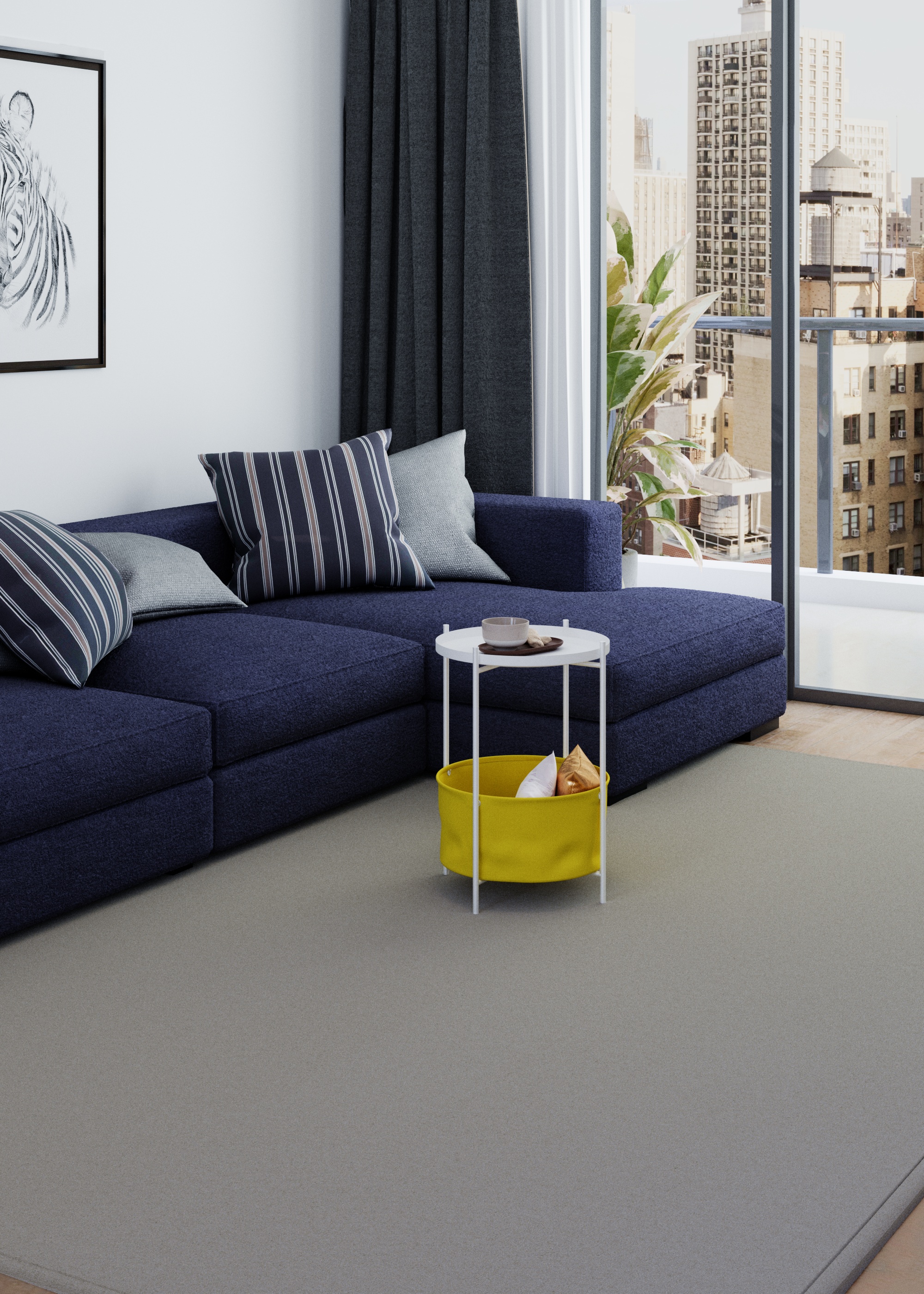 Стол журнальный LAVARIS Элдэй CUBA SUNNY Желтый/белый муар - фото 4