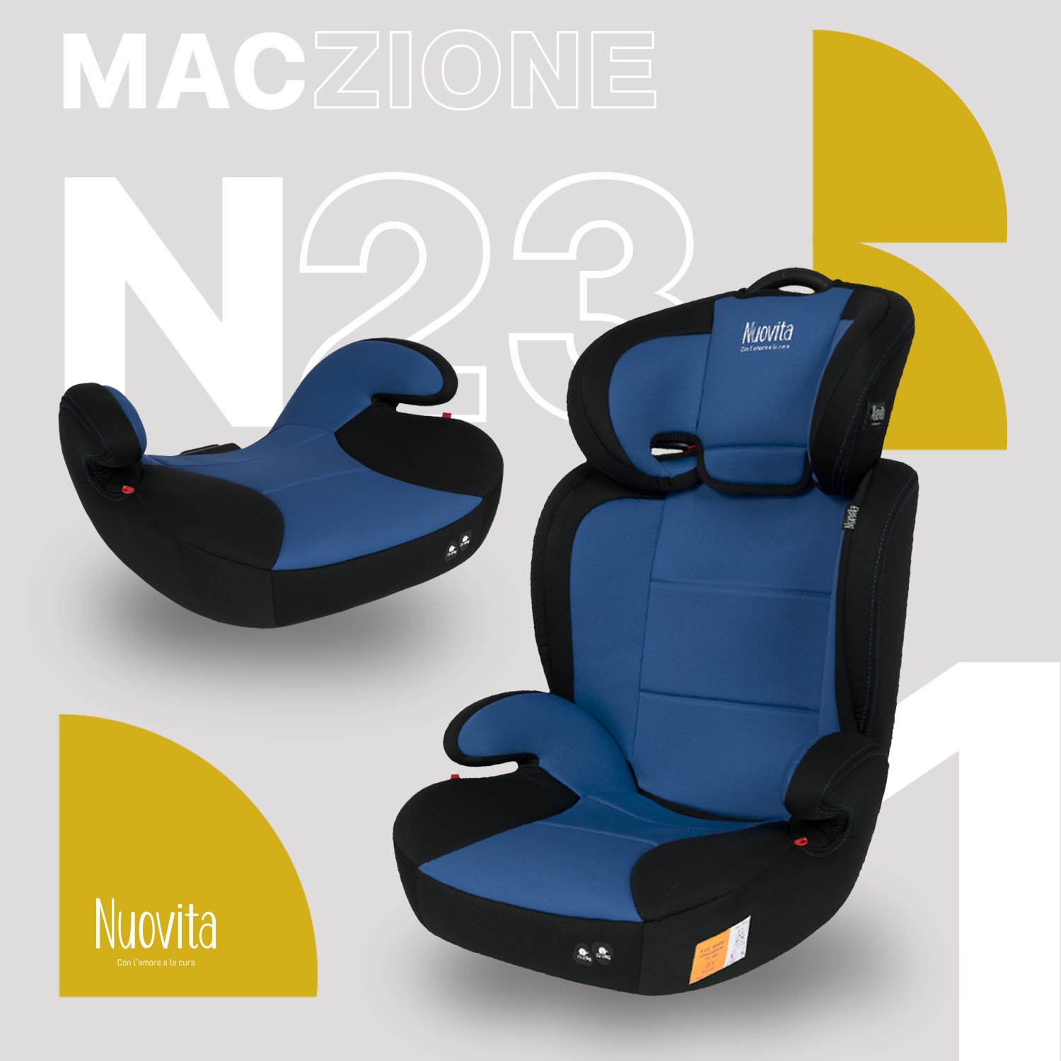 Автокресло Nuovita Maczione N23-1 2/3 (15-36 кг) синий - фото 1