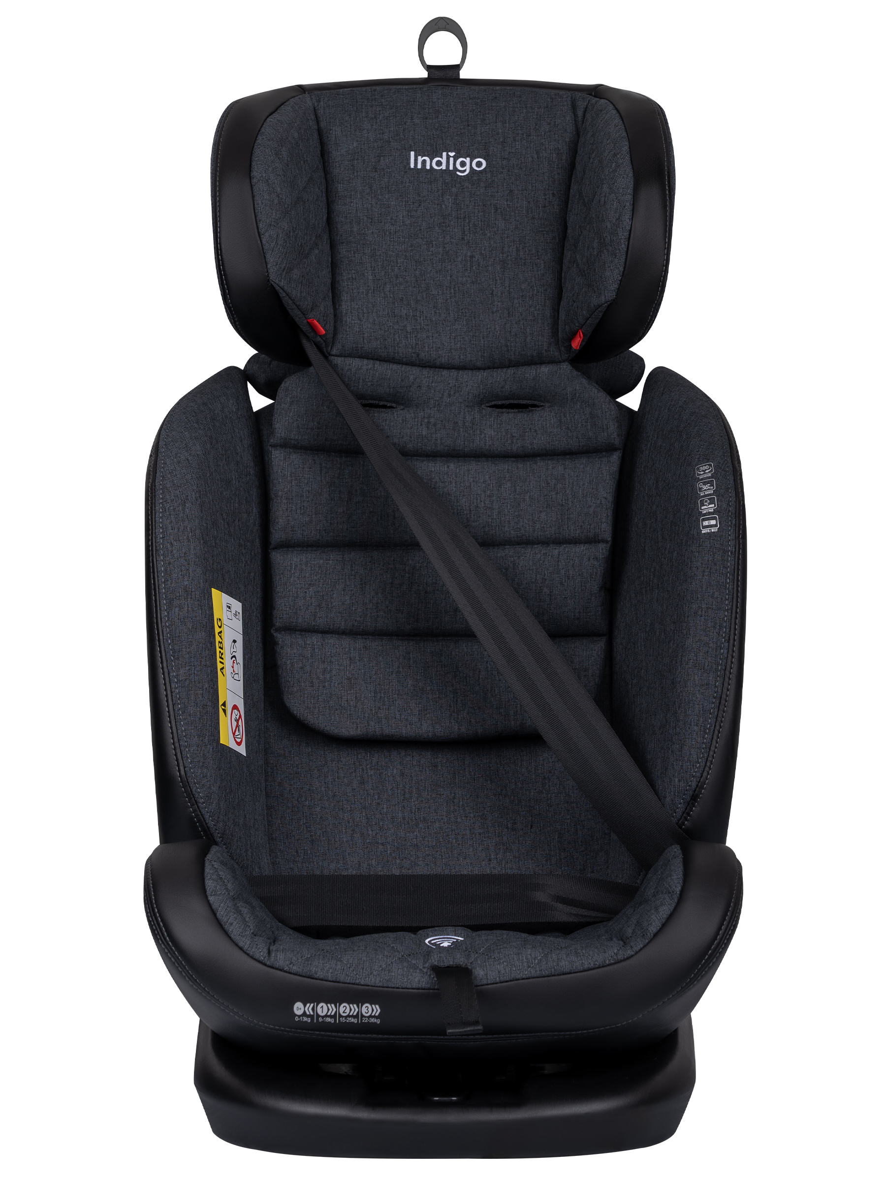 Автокресло Indigo Aero, темно-серый лен Isofix 0+/1/2/3 (0-36 кг) - фото 15