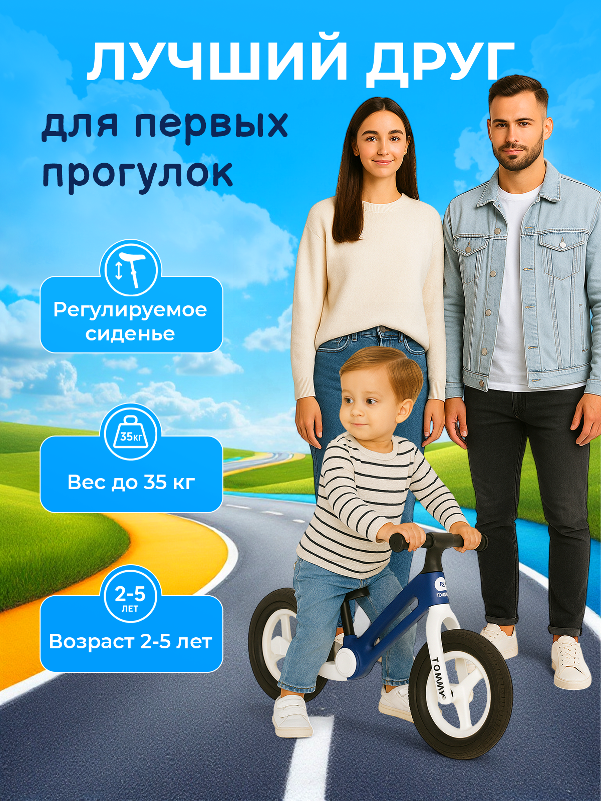 Двухколесный беговел TOMMY 12 дюймов - фото 5