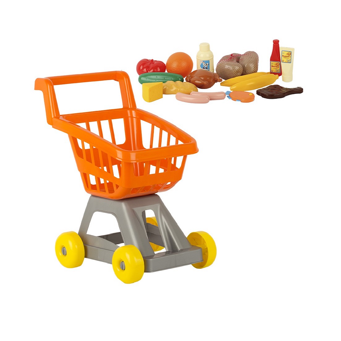 Игровой набор Совтехстром тележки и корзинки, продукты - фото 1