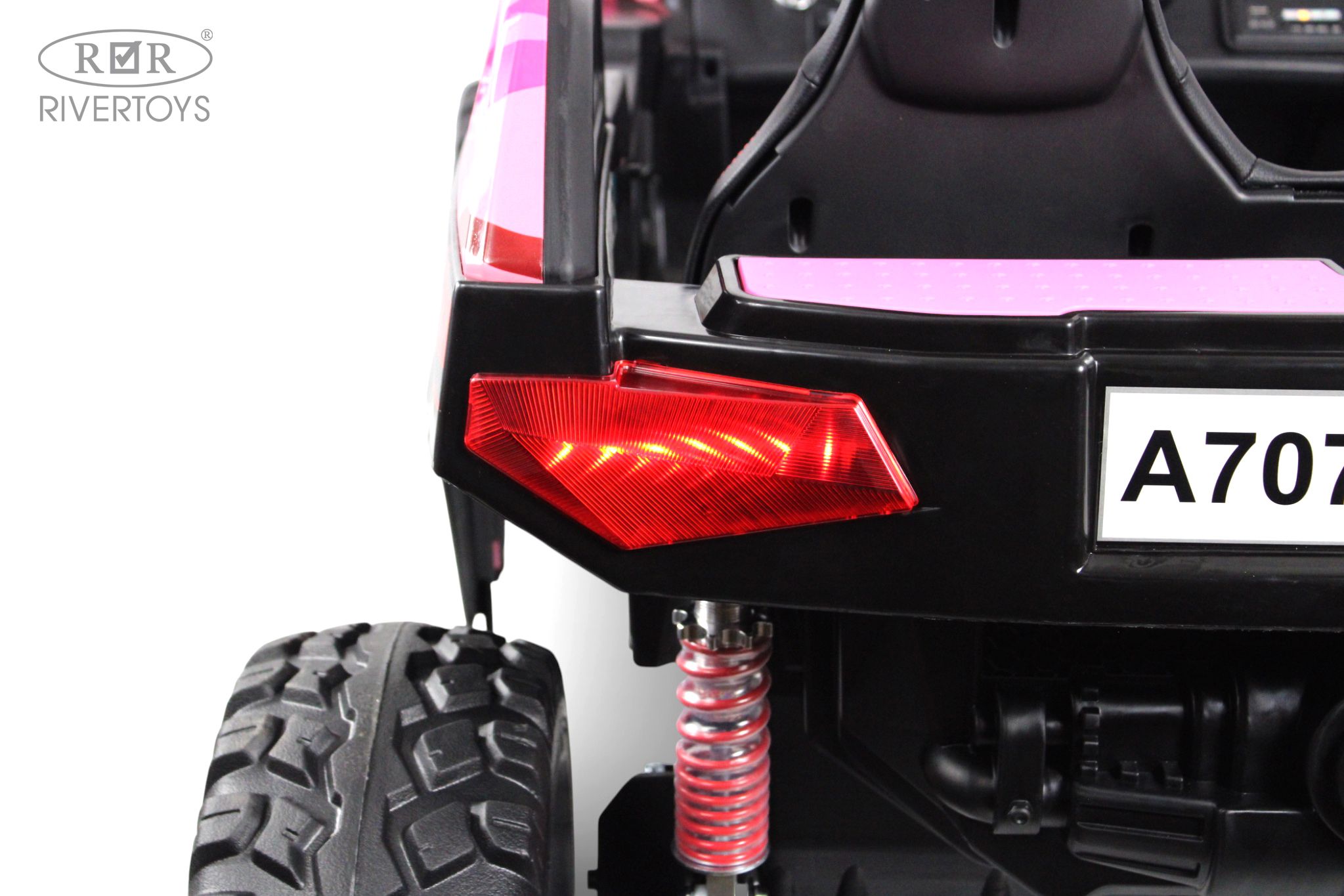 Электромобиль RIVERTOYS A707AA-LUX-NEW-PINK-CAMOUFLAGE С пультом ДУ - фото 4