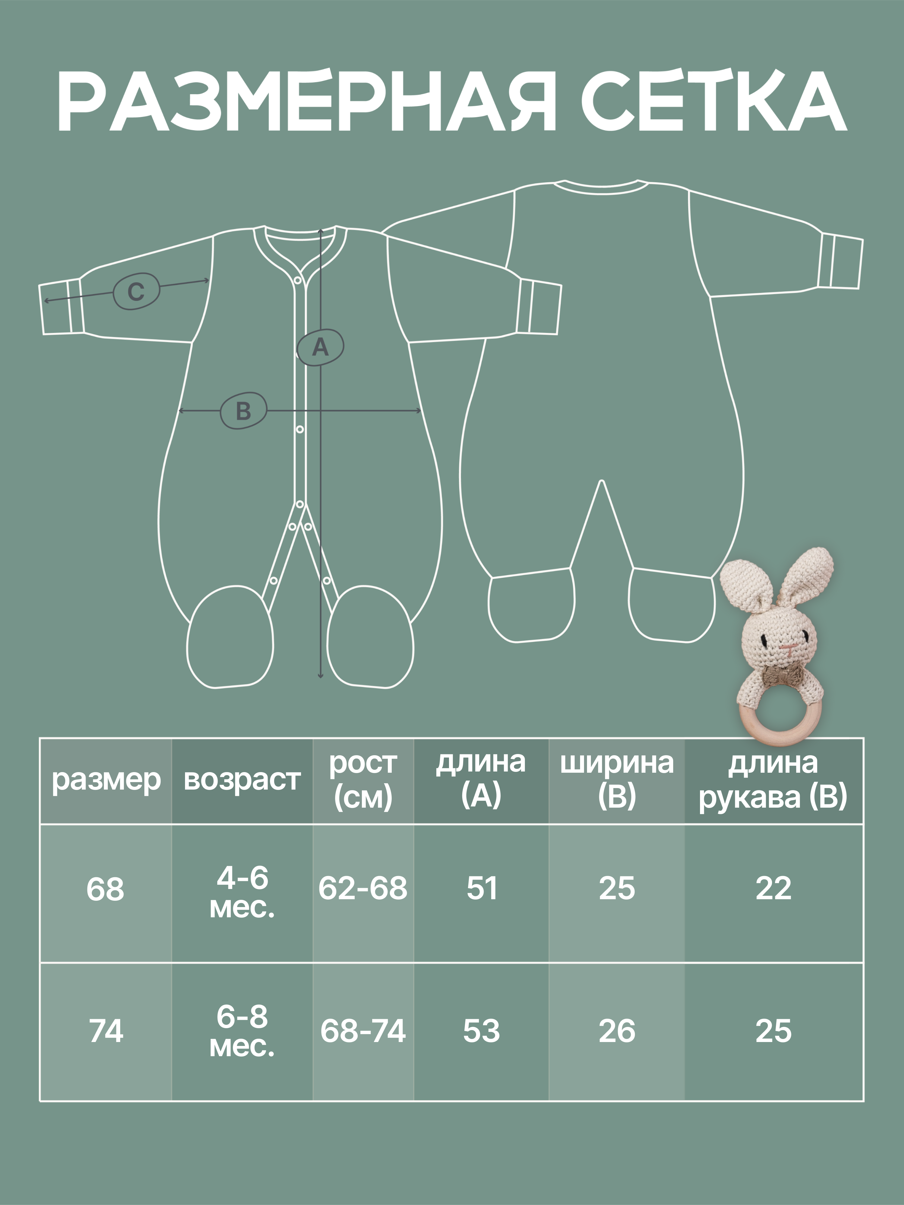 Комбинезон 3 шт MomKid N-BubbyV-1 - фото 4