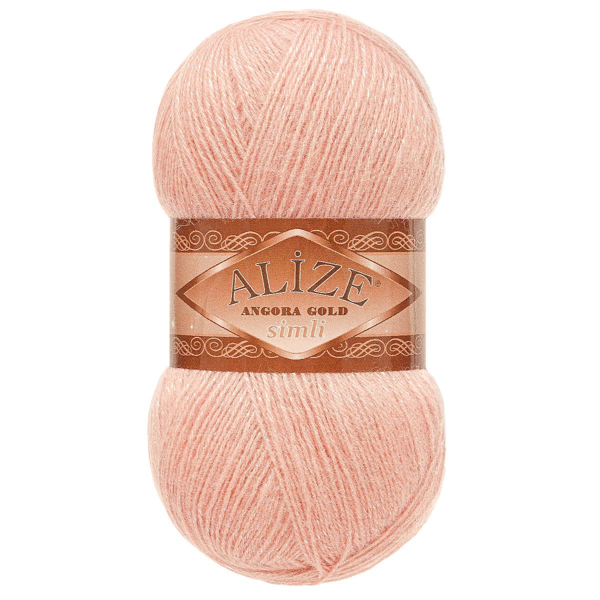 Пряжа Alize для шарфов полушерсть Angora Gold Simli 100 гр 500 м 5 мотков 161 бл.розовый - фото 4