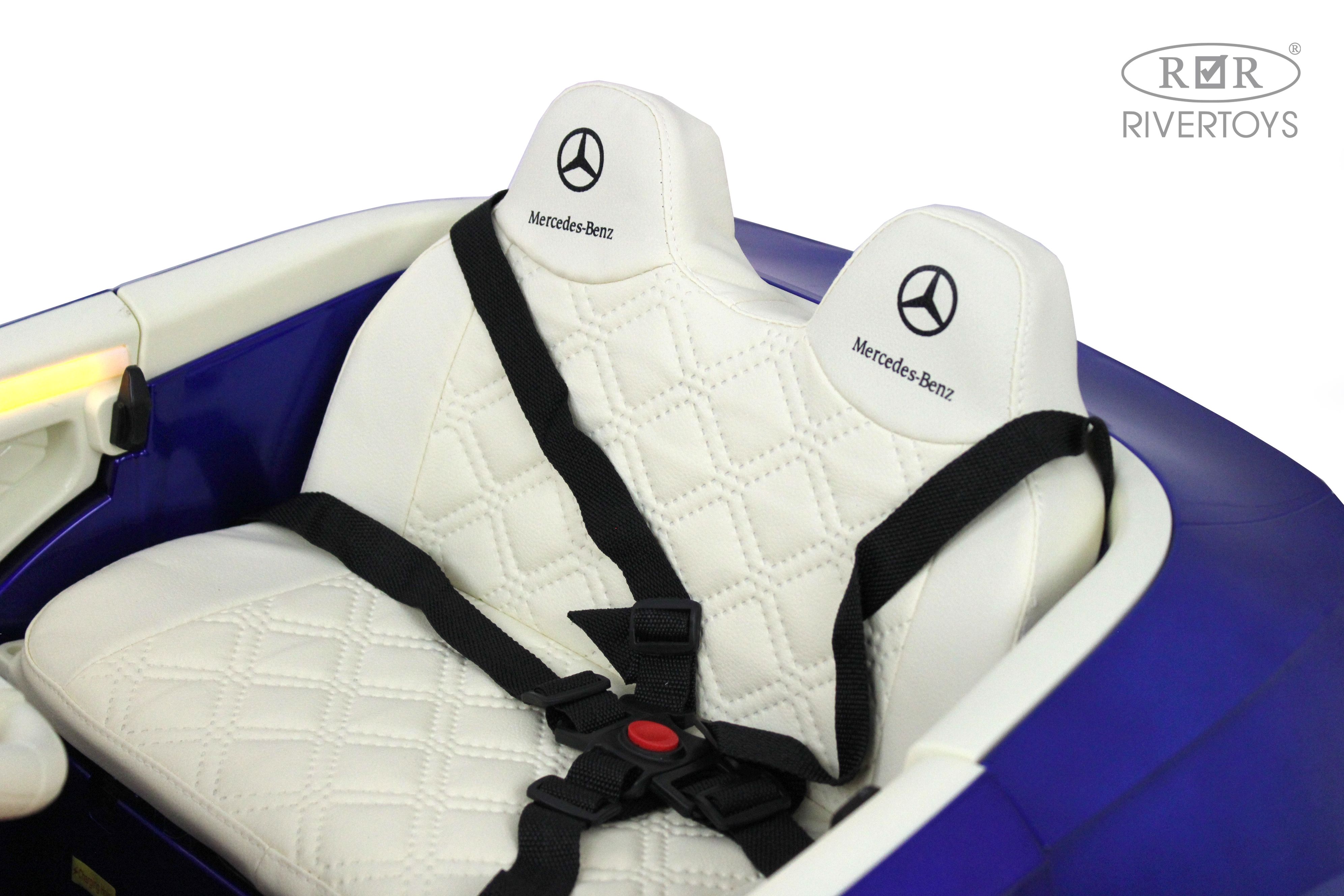 Электромобиль RIVERTOYS Mercedes М333БХ-BLUE-GLANEC С пультом ДУ - фото 12