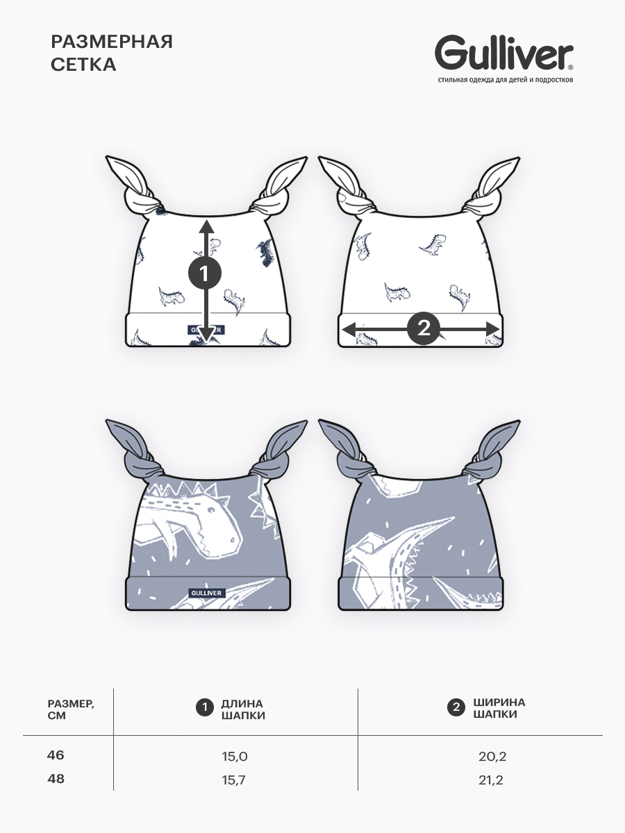 Шапка 2 шт Gulliver 22444BBC7303 - фото 4