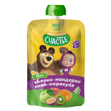 Пюре Маленькое счастье Яблоко-мандарин-киви-маракуйя с 8 мес 85 г