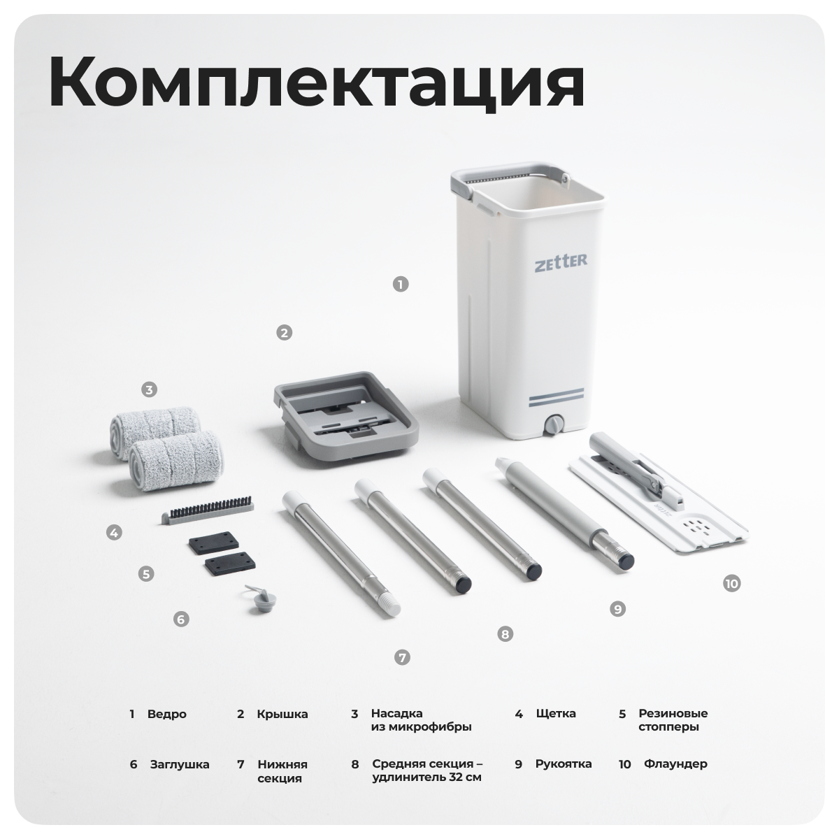 Система для уборки Zetter M 10 л + Дом в одном - фото 8