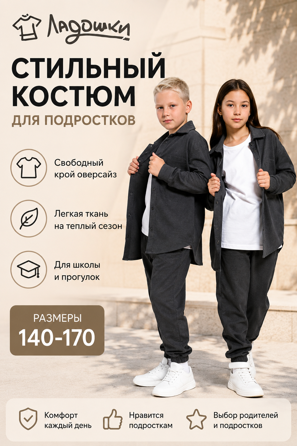 Костюм ЛАДОШКИ Костюм Вельвет графит - фото 2