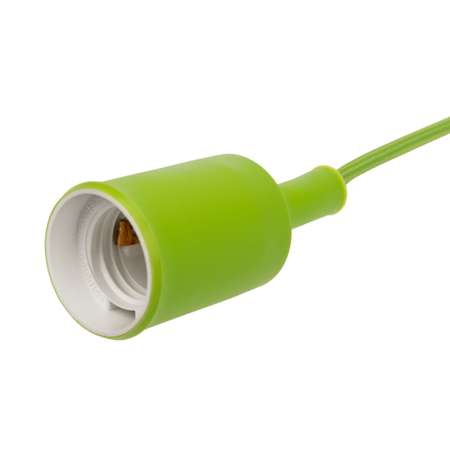 Патрон силиконовый REXANT E27 со шнуром 1 м зеленый