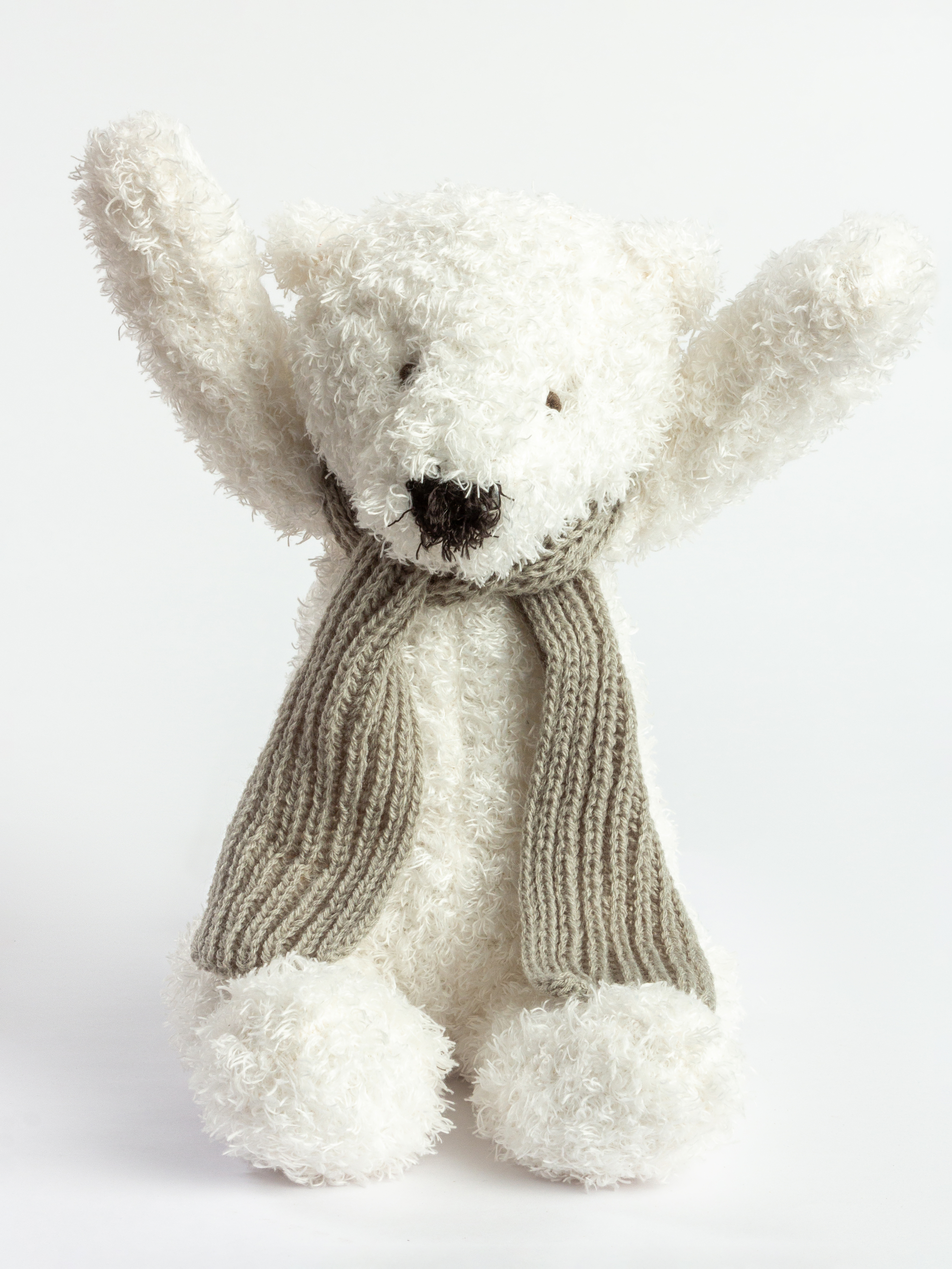 Мягкая игрушка Gulliver Мишка белый в шарфе 30 см - фото 2