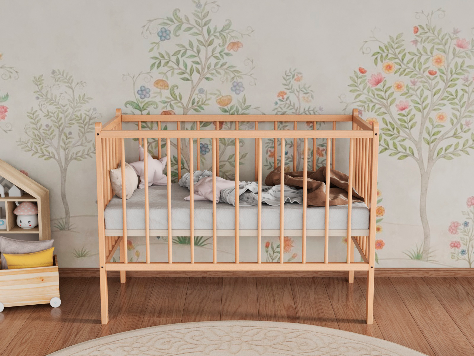 Детская кроватка Incanto Classic, поперечный маятник (бук) - фото 5