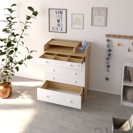 Пеленальный комод aton baby furniture Комод Maks дуб сонома/белый