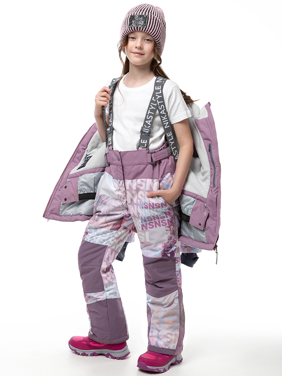 Куртка и полукомбинезон NIKASTYLE 7з2624 бежевый/орхидея - фото 6