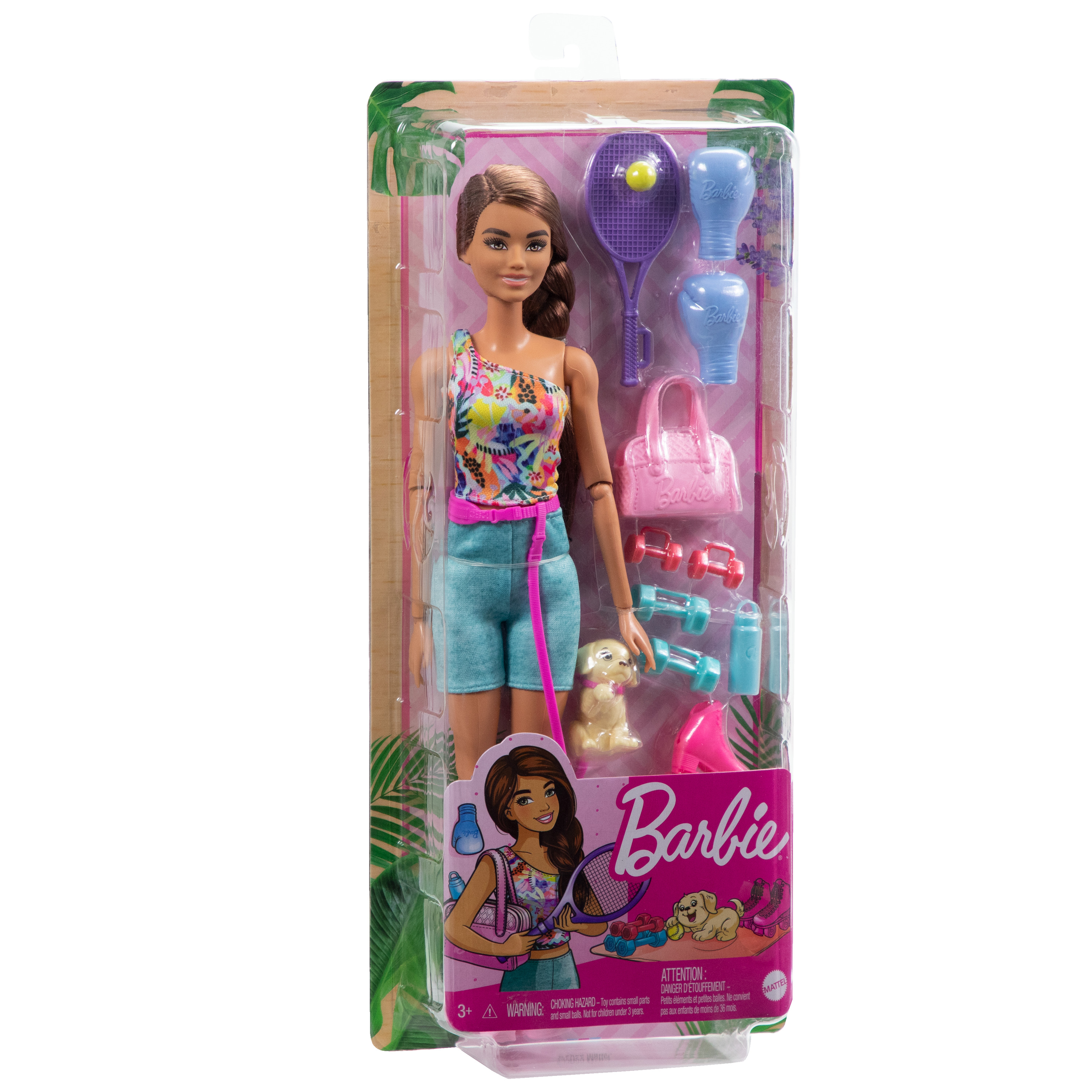 Кукла модельная Barbie Wellness Фитнес с щенком HKT91 HKT91 - фото 1