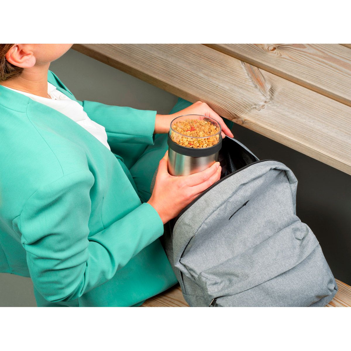 Ланч-бокс Brabantia Make&Take 500мл темно-серый 228780 - фото 4