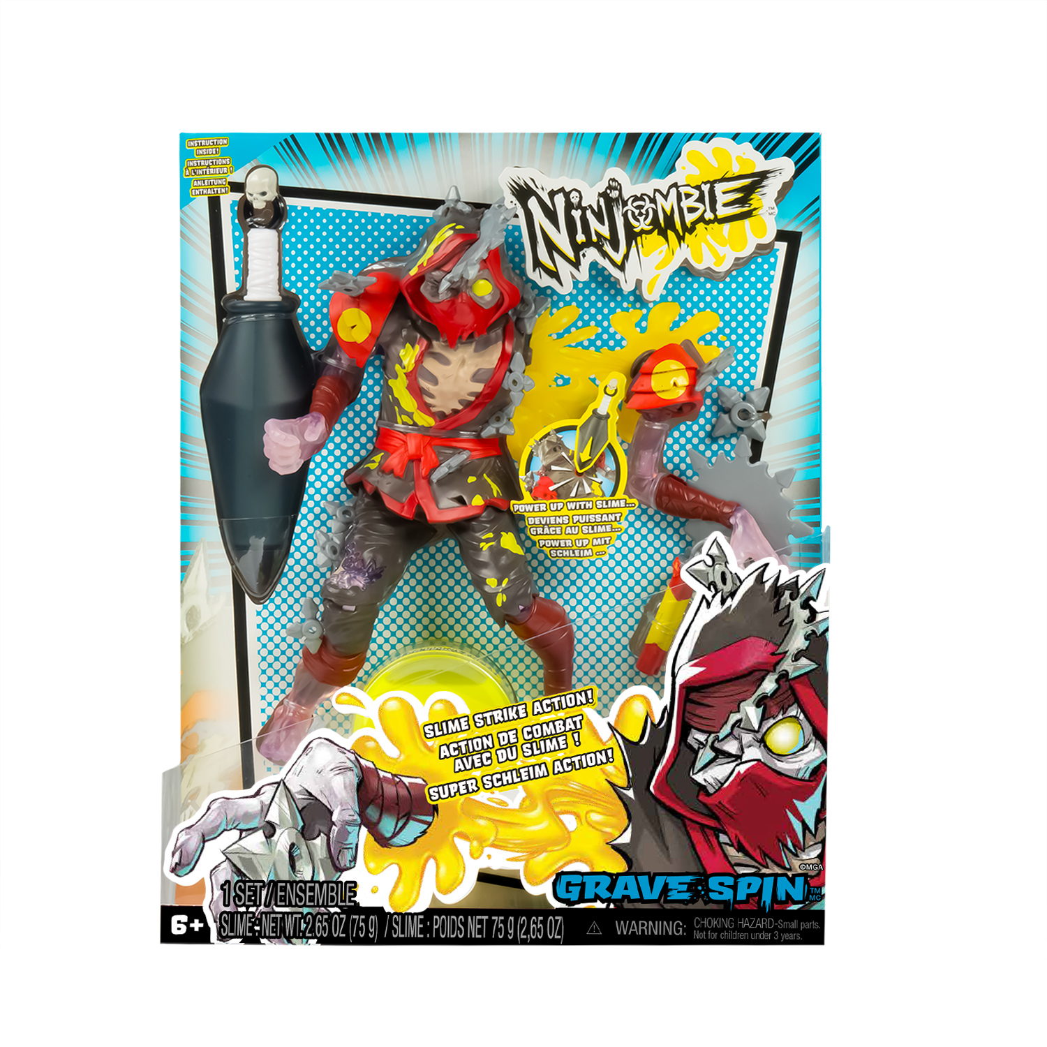 Игровой набор Ninjombie со слаймом Грейв Спин - фото 1