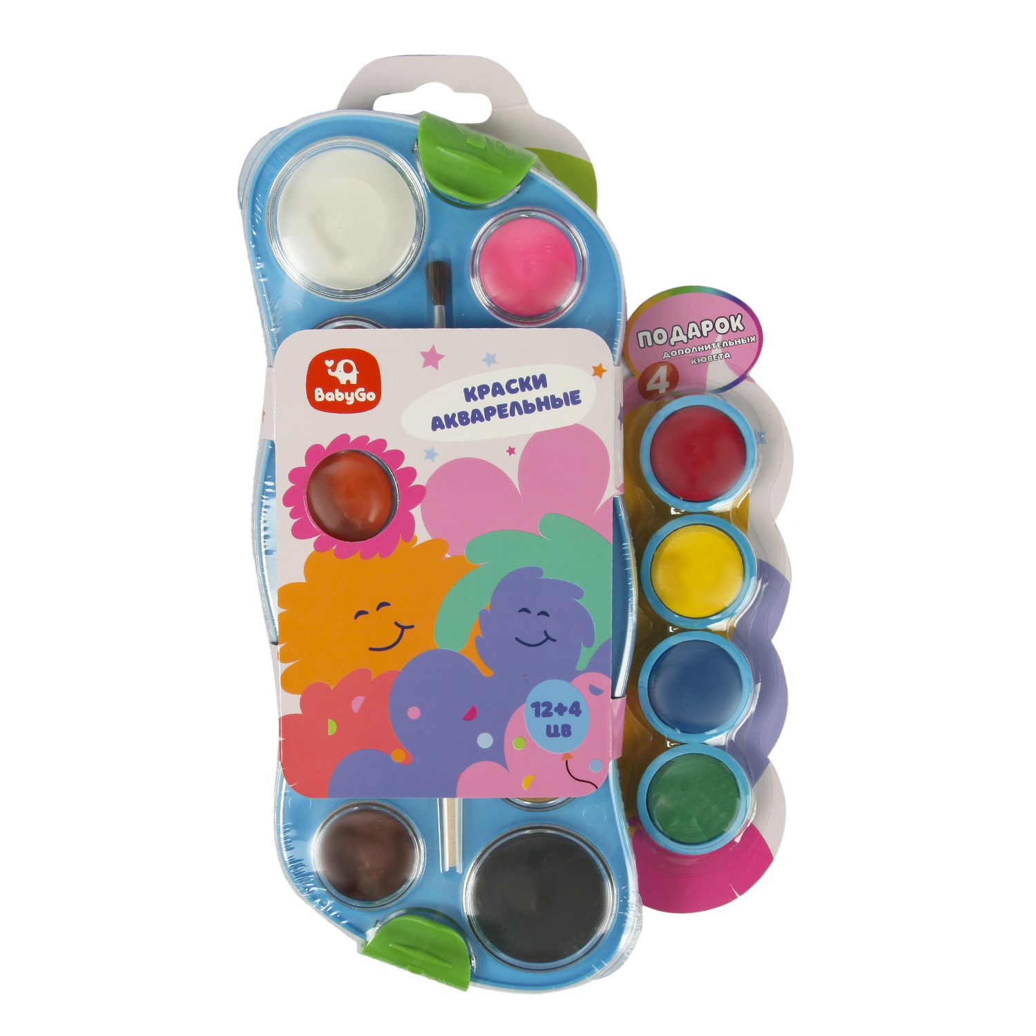 Краски акварель BabyGo 16 цв. - фото 3