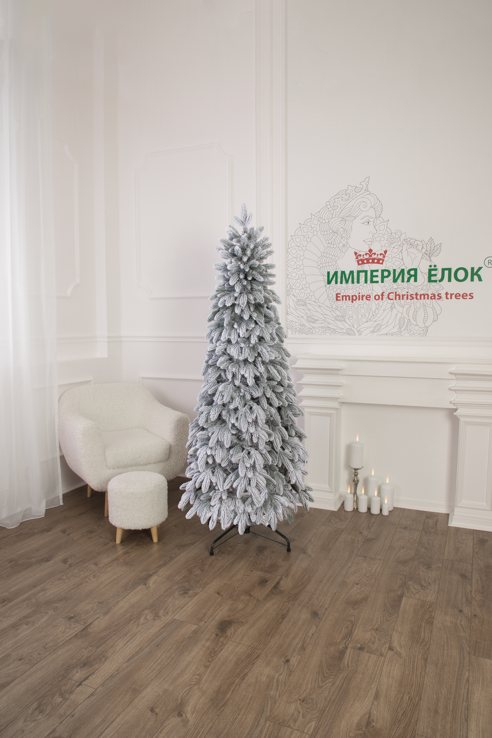 Ель Мерлин заснеженная узкая литая Империя Ёлок 210 см - фото 4