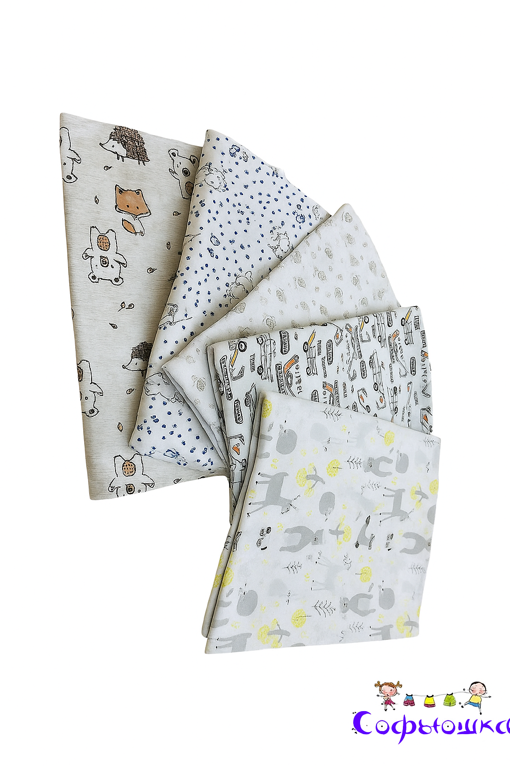 Пелёнка Софьюшка трикотаж 100х100 см 5 шт. - фото 1