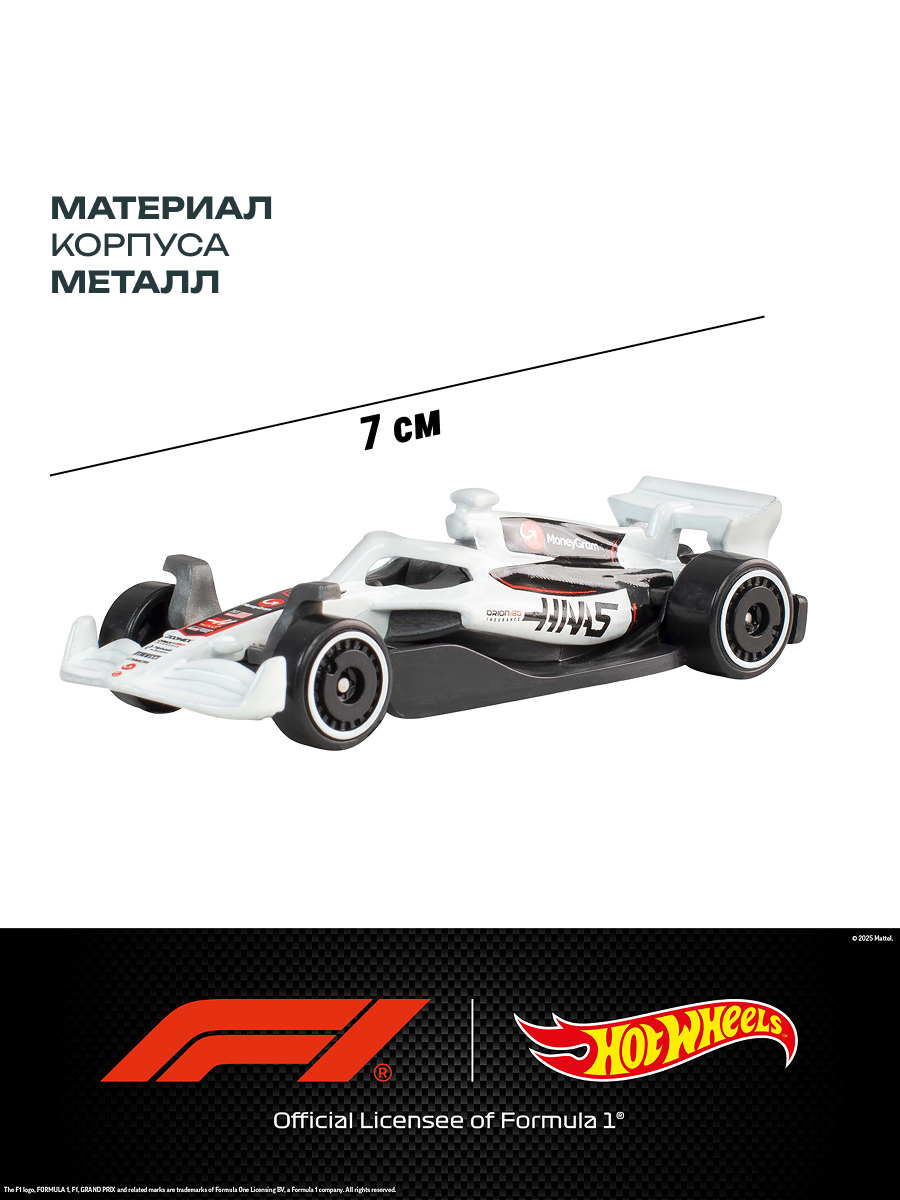 Болид Hot Wheels Коллекционные модели Формула 1 1:64 JLN11 - фото 4