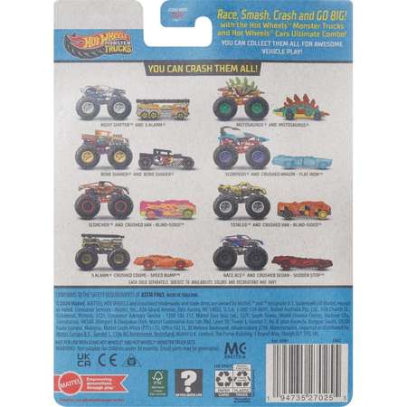 Монстр-трак Hot Wheels Monster Truck Race Ace 1:64 синий