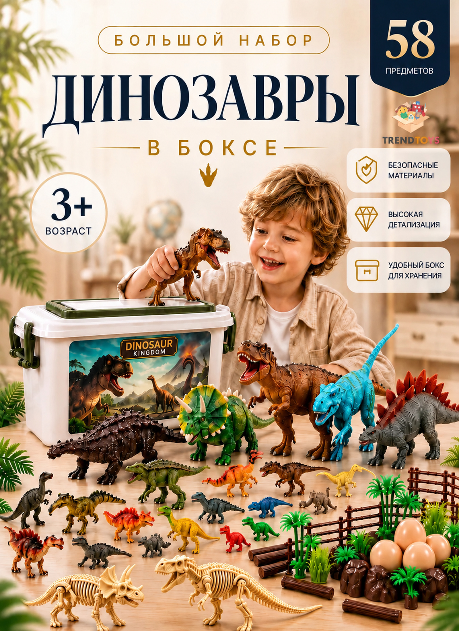 Игровой набор TrendToys Динозавры в чемодане - фото 1