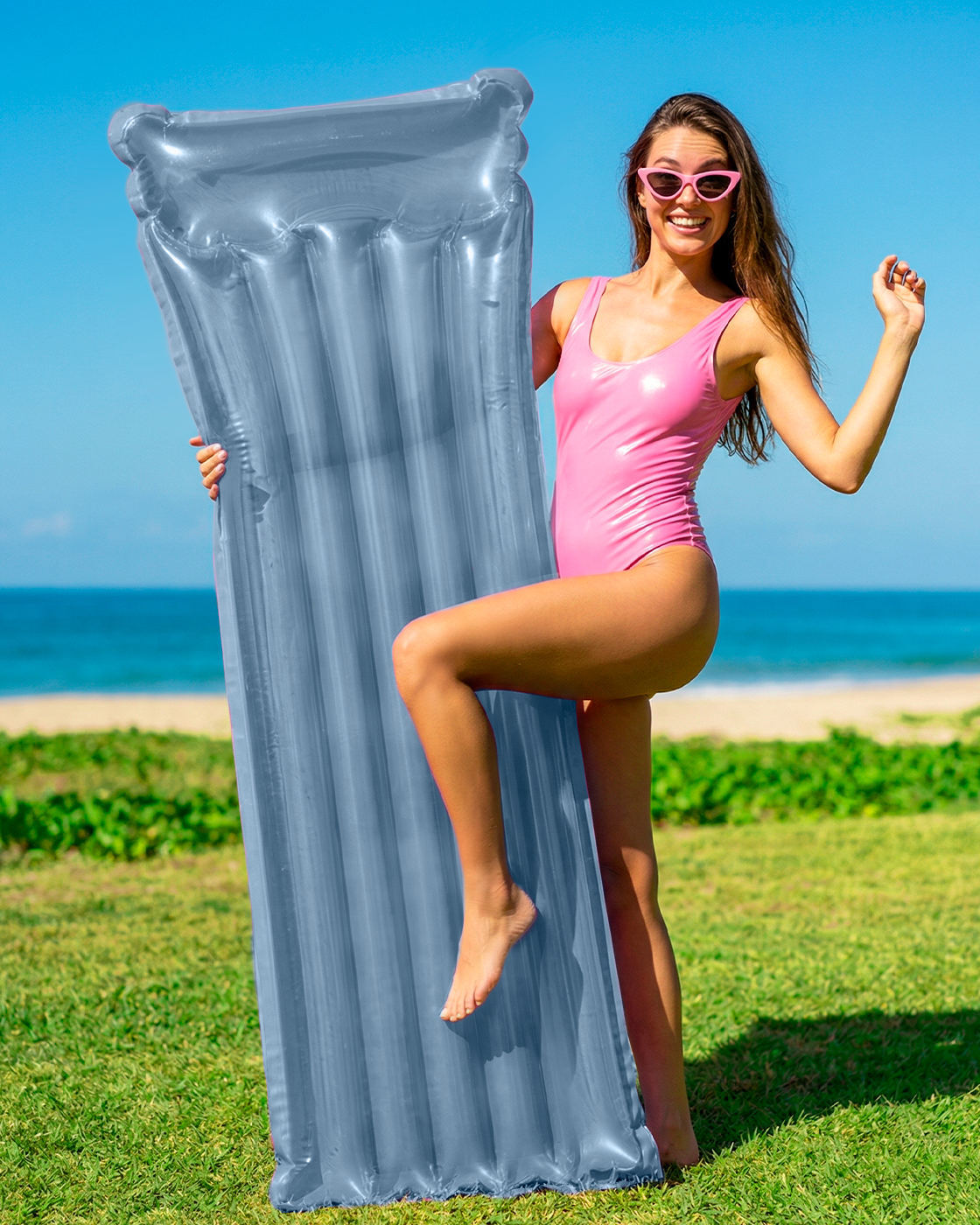 Надувной матрас для плавания Bestway 183 х 76 водяной матрац для бассейна моря речки пляжа серый - фото 2