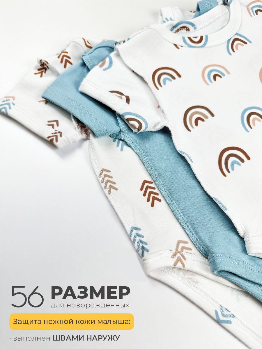 Боди 3 шт ШВЕЙНЫЕ ИСТОРИИ бодирадуга_кор - фото 3