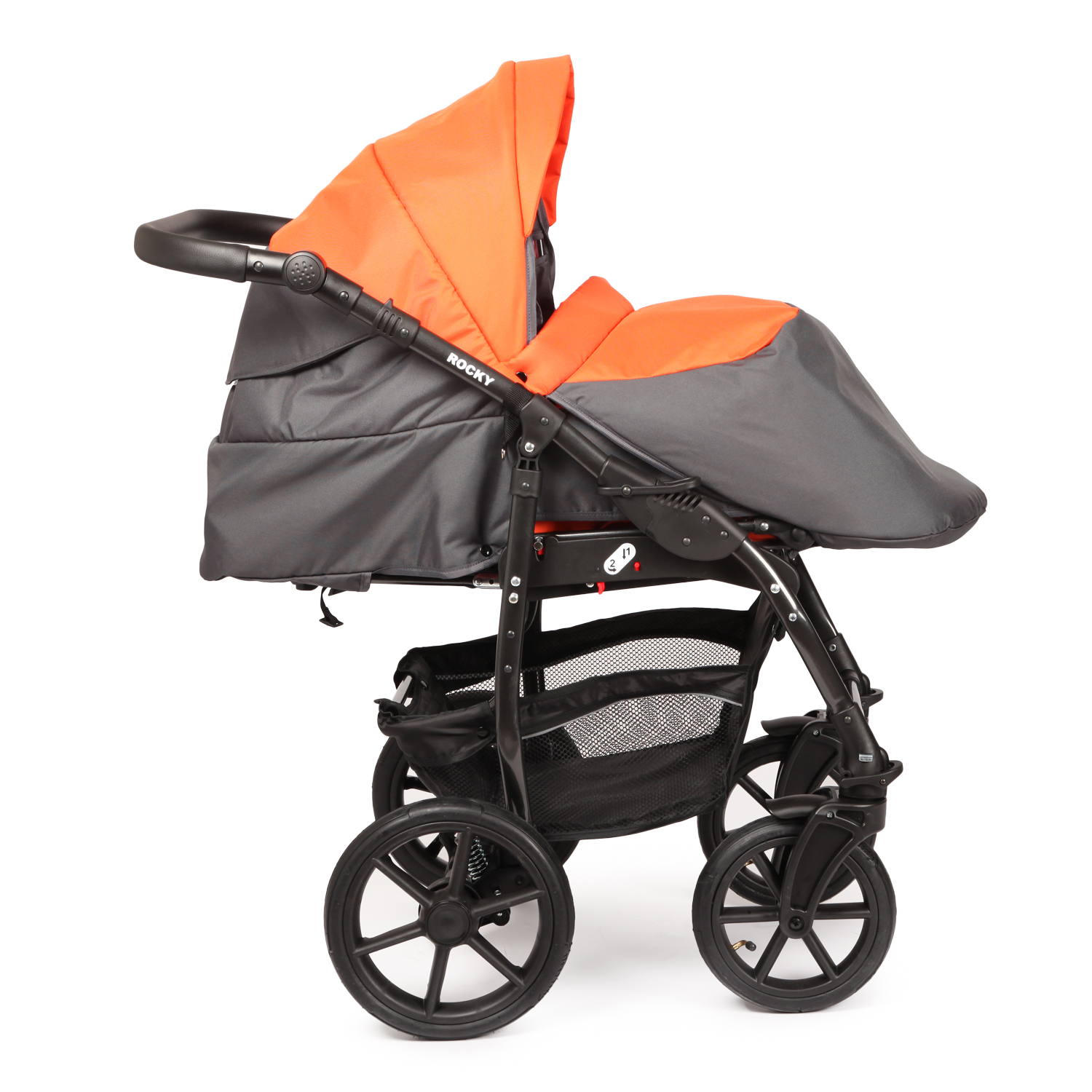 Коляска 2в1 Babyton Rocky Grey-Orange - фото 5