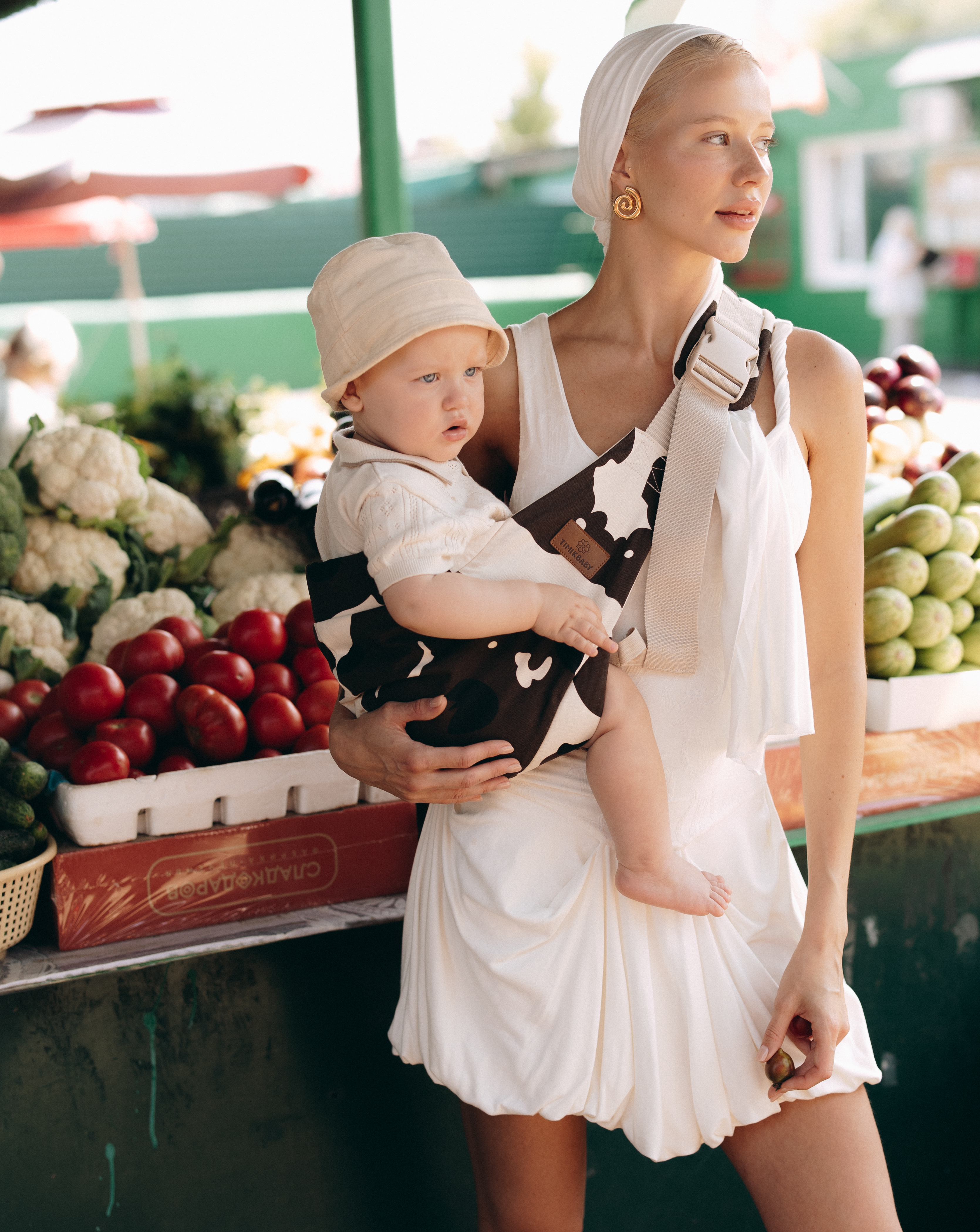 Переноска для новорожденных Timikbaby слинг коровий принт - фото 1