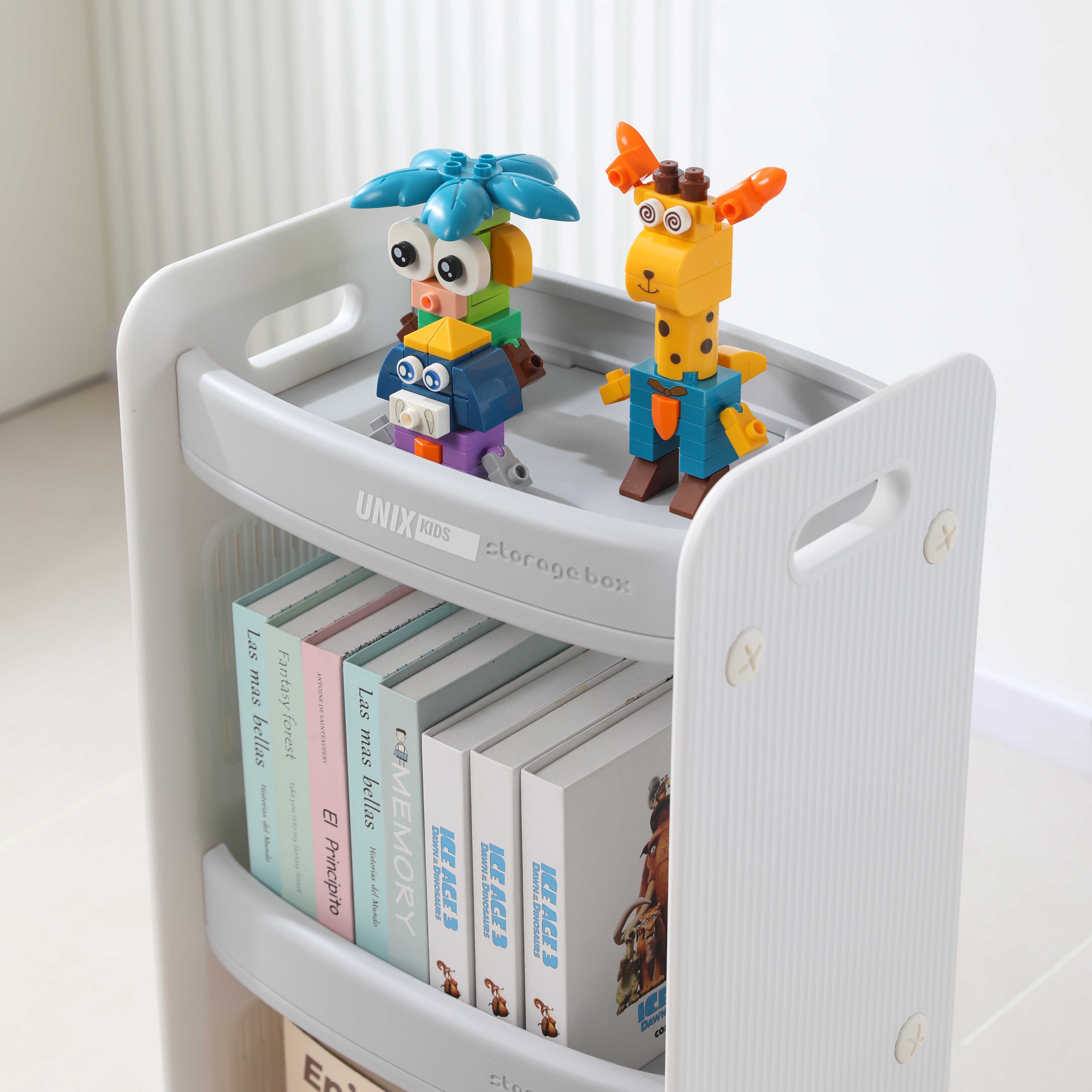 Тумба-стеллаж UNIX Kids Storagebox 3 levels Grey - фото 18